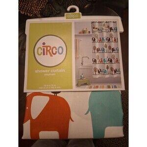 Circo Elephant Shower Curtain New in Package Polyester Colorful Wildlife
